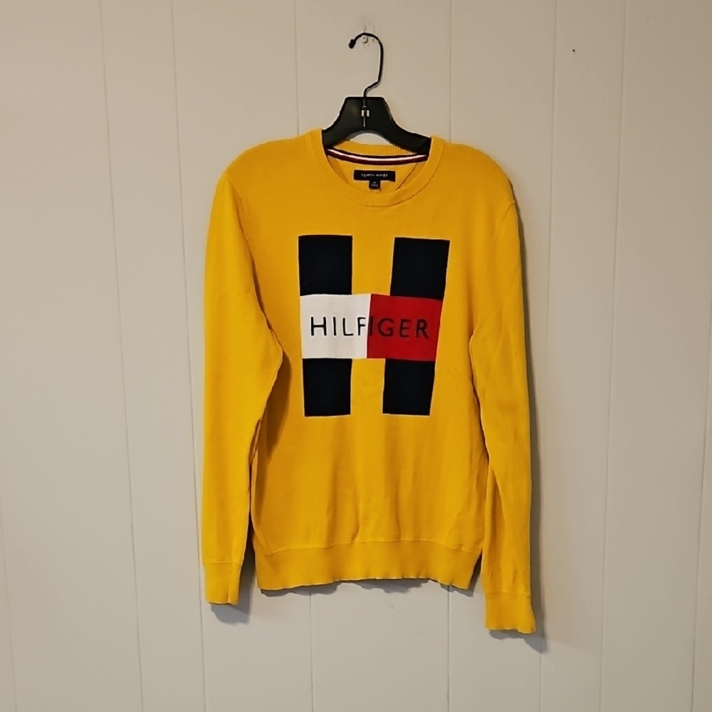 Tommy Hilfiger Yellow Crewneck Sweater with Logo
